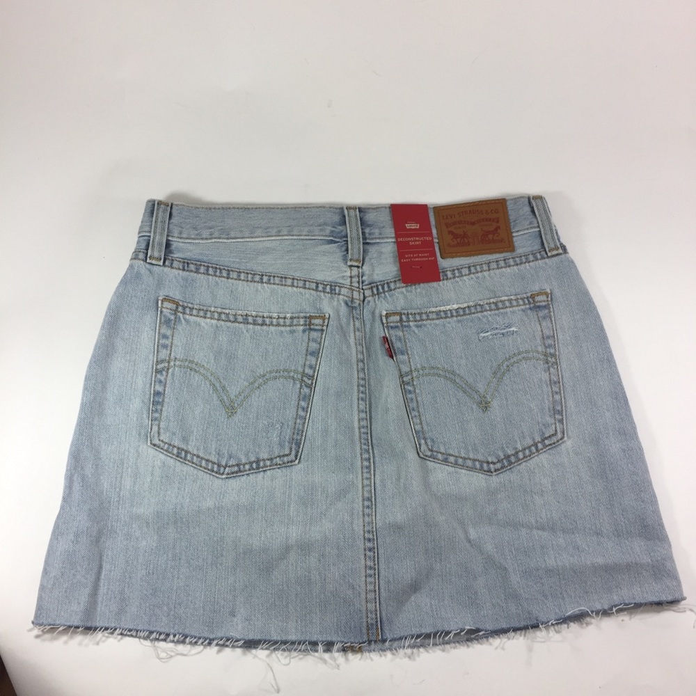 Levis Deconstructed Distressed Mini Jean Skirt - Picture 2 of 7